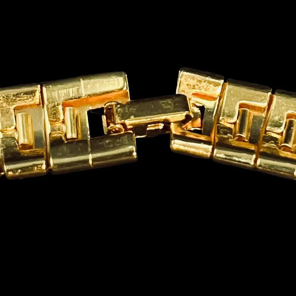 Egyptian Style Gold Tone Necklace, Bracelet And Clip On Hoop Earrings (4728) - Picture 6 of 11